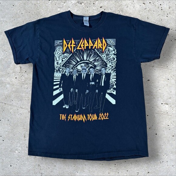 Tour Other - Def Leppard The Stadium Tour 2022 Concert T Shirt Mens Size Large Rock Graphic